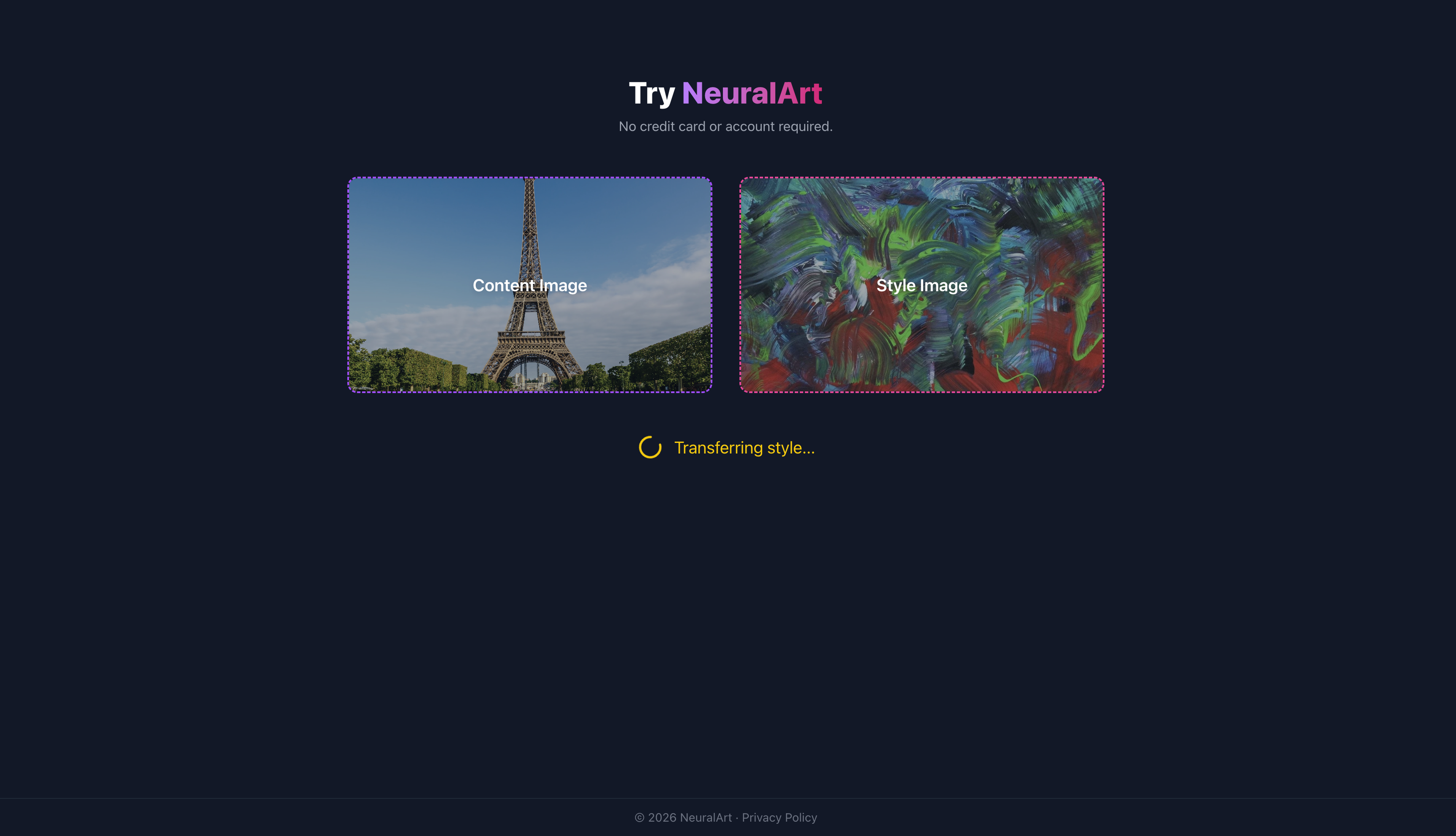 NeuralArt screenshot 2